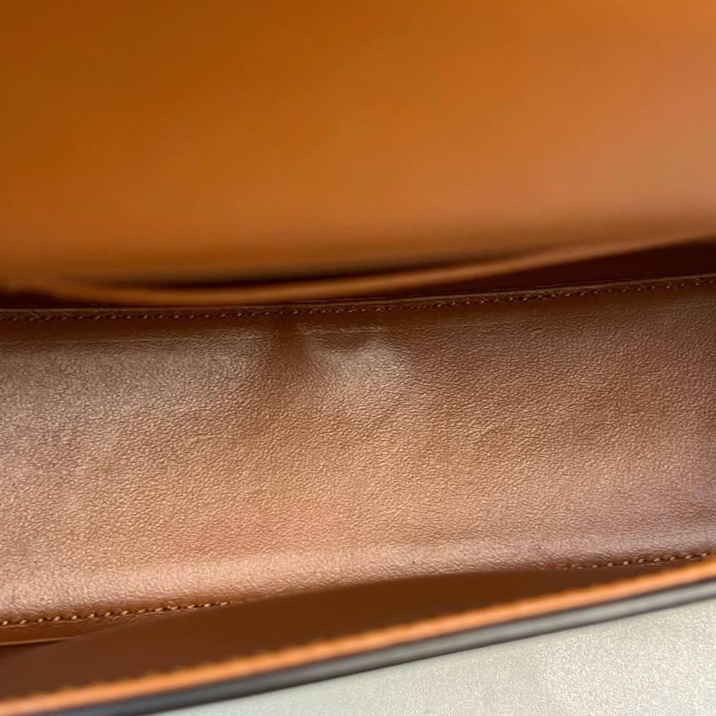 98新Celine復古棕光面牛皮鎖頭包-8