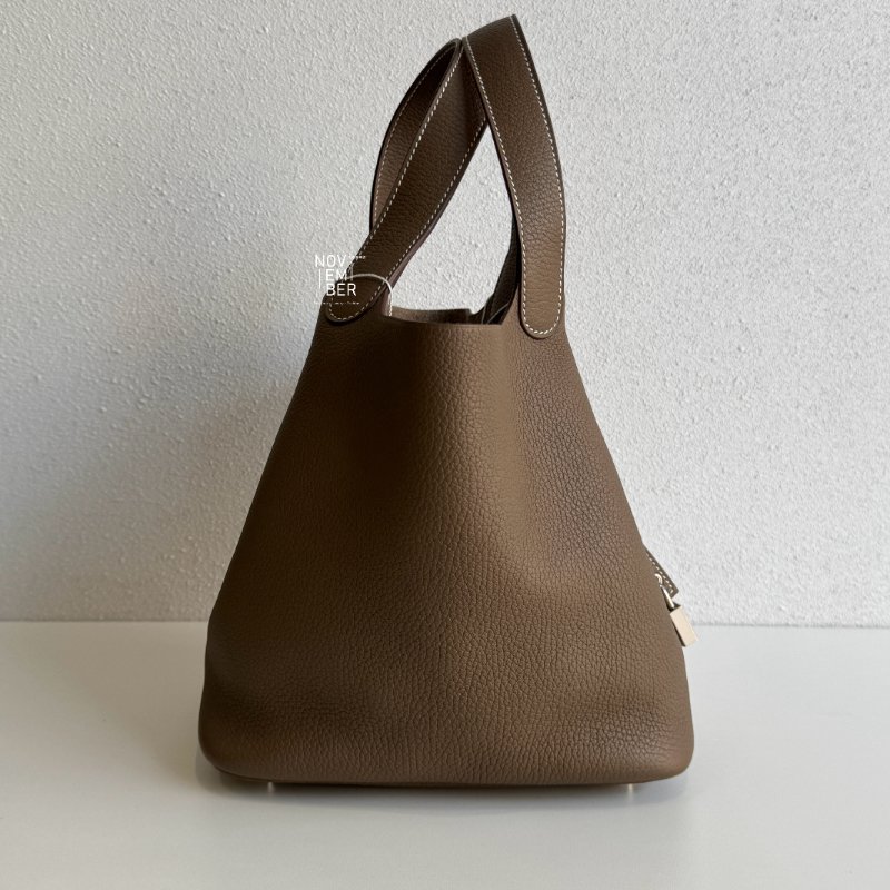 98新🤎 Hermès 愛馬仕 Picotin 22 大象灰銀釦-2