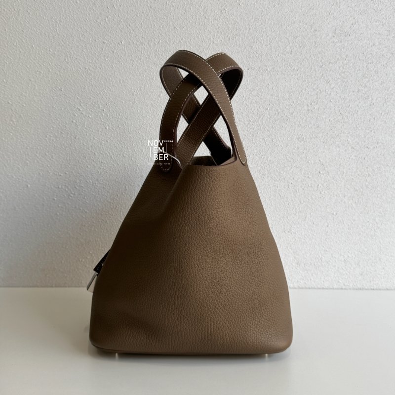 98新🤎 Hermès 愛馬仕 Picotin 22 大象灰銀釦-3