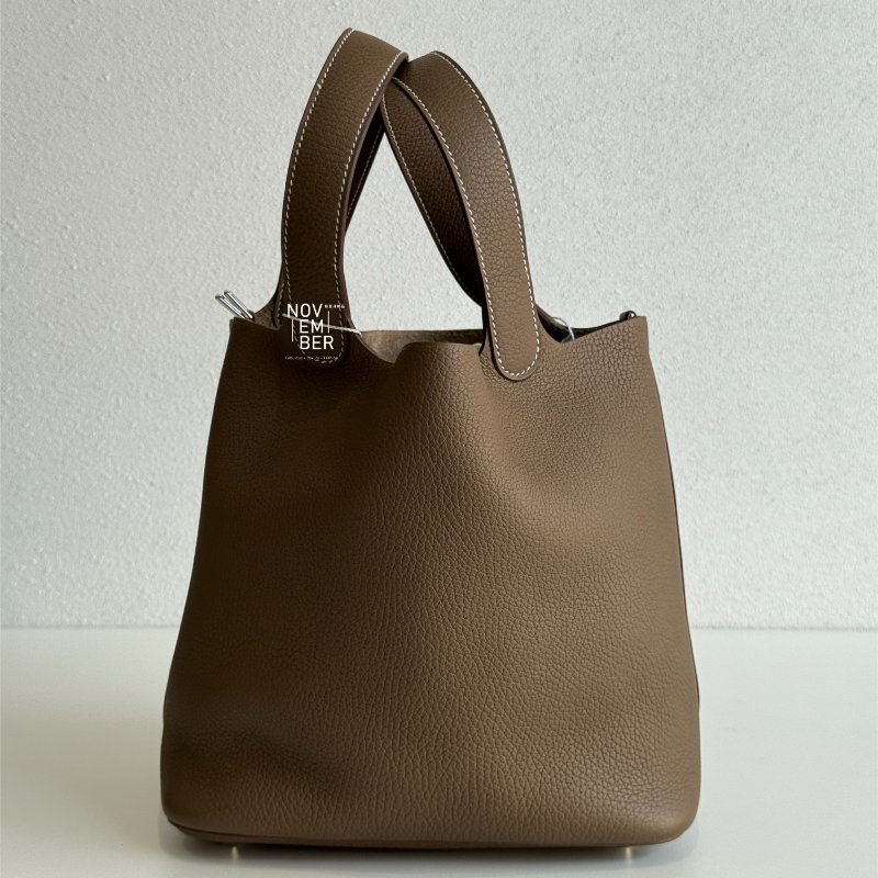 98新🤎 Hermès 愛馬仕 Picotin 22 大象灰銀釦-4