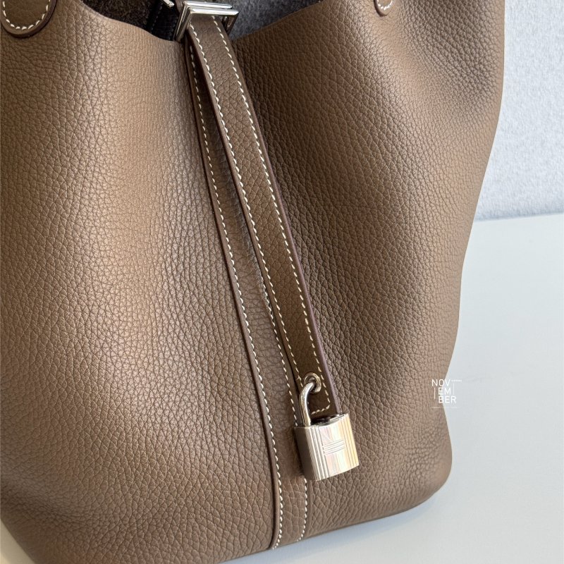 98新🤎 Hermès 愛馬仕 Picotin 22 大象灰銀釦-5