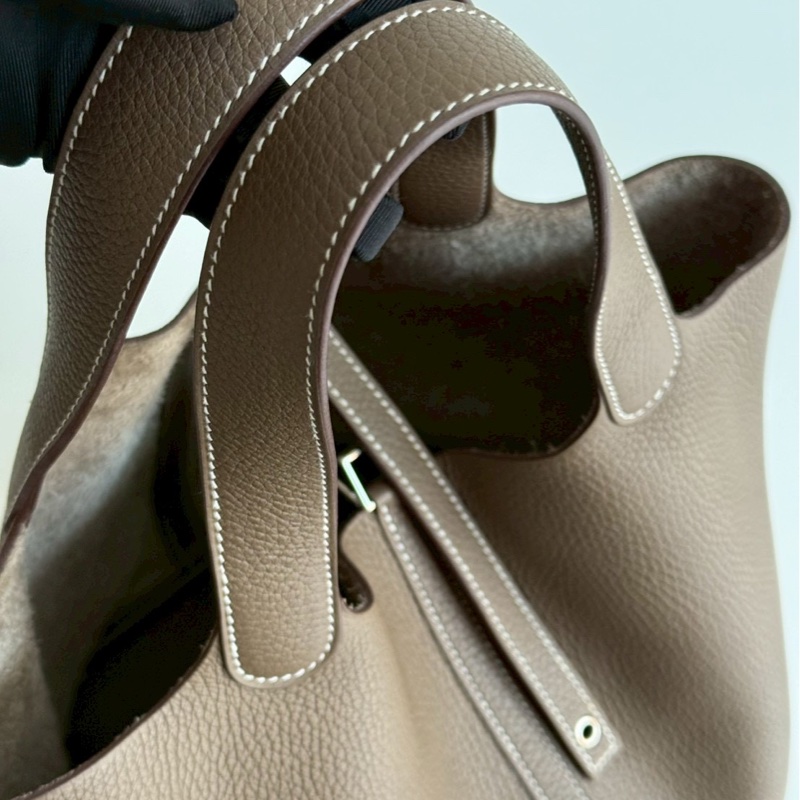 98新🤎 Hermès 愛馬仕 Picotin 22 大象灰銀釦-10