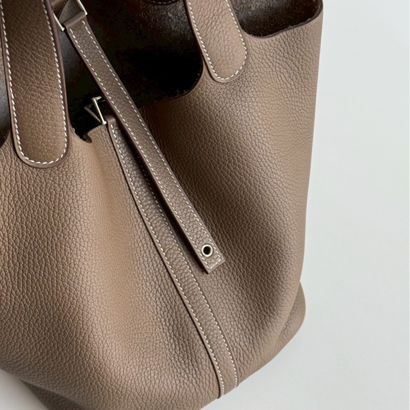 98新🤎 Hermès 愛馬仕 Picotin 22 大象灰銀釦-11