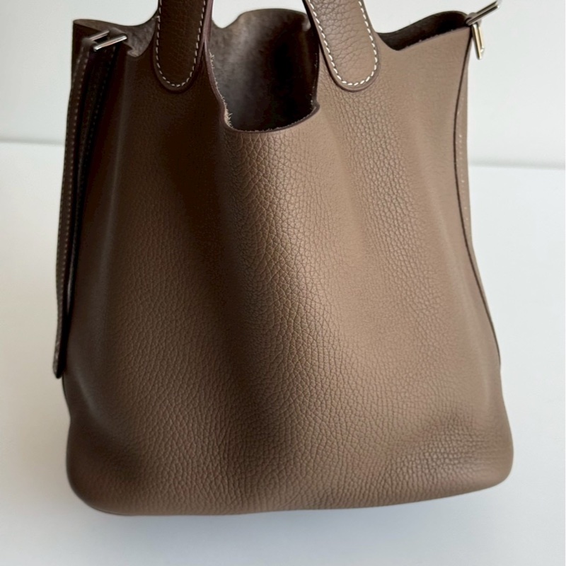 98新🤎 Hermès 愛馬仕 Picotin 22 大象灰銀釦-15