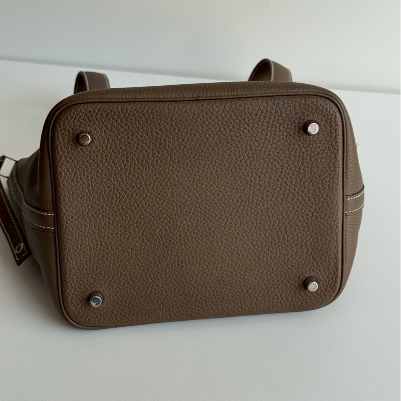 98新🤎 Hermès 愛馬仕 Picotin 22 大象灰銀釦-16