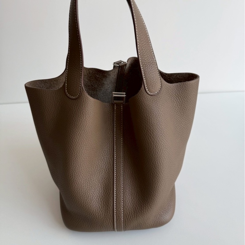 98新🤎 Hermès 愛馬仕 Picotin 22 大象灰銀釦-17