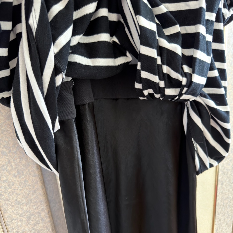 99）精品3.1 Phillip Lim 條紋拼接緞面洋裝：層次感細膩蕾絲  L號-8