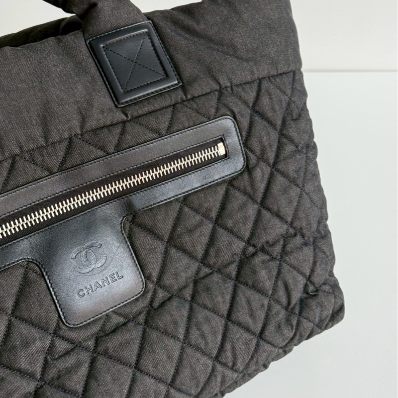 99新🆕 保卡款 Chanel 香奈兒 單寧空氣托特包-7