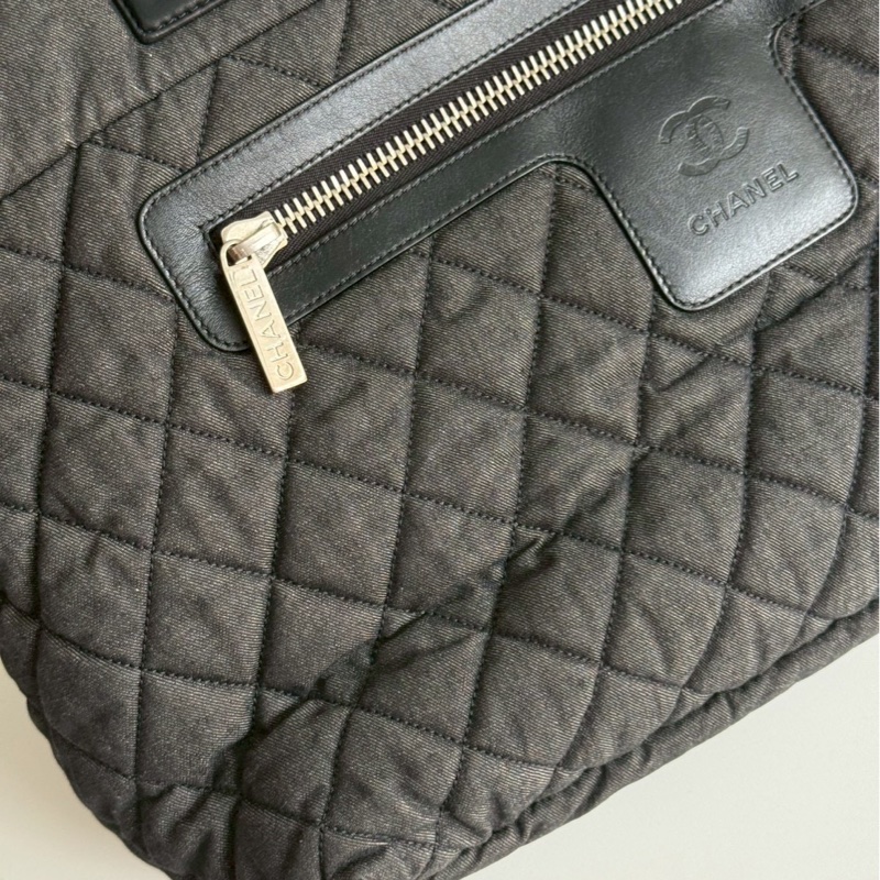 99新🆕 保卡款 Chanel 香奈兒 單寧空氣托特包-10