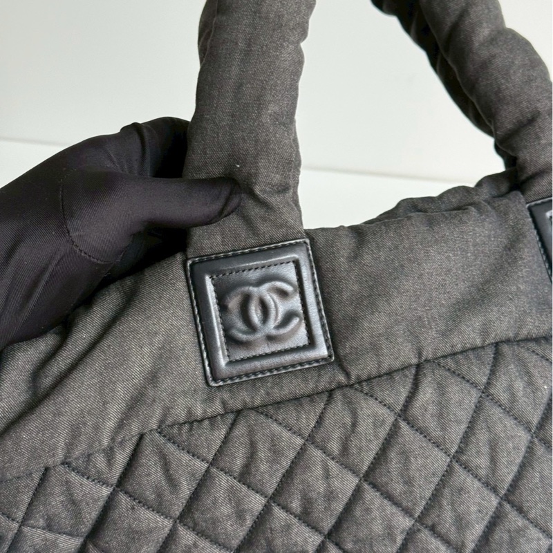 99新🆕 保卡款 Chanel 香奈兒 單寧空氣托特包-14