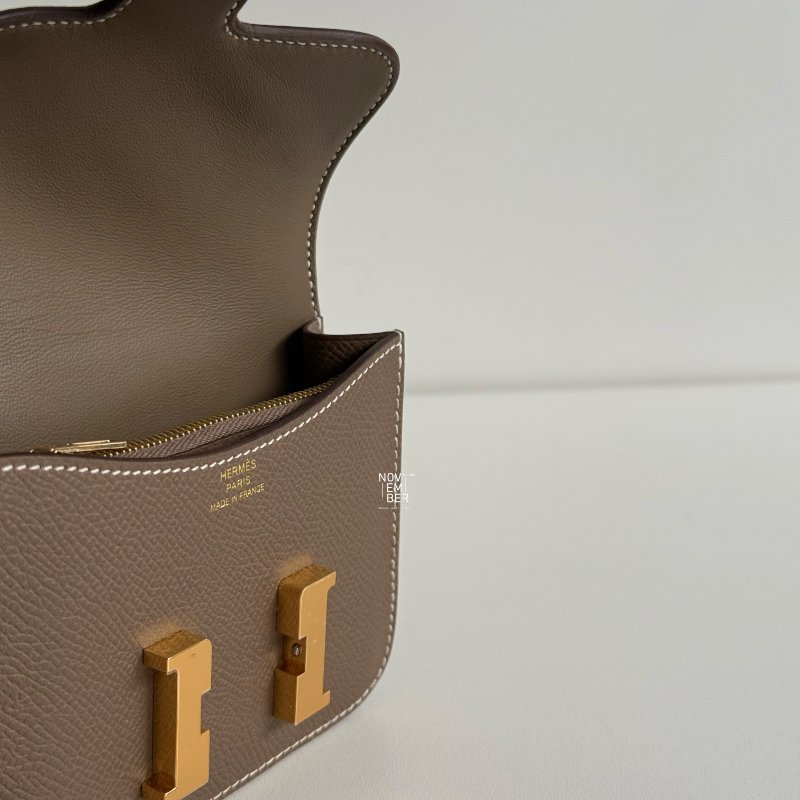 全新🤎 Hermès 愛馬仕 Constance Slim 大象灰金釦-3