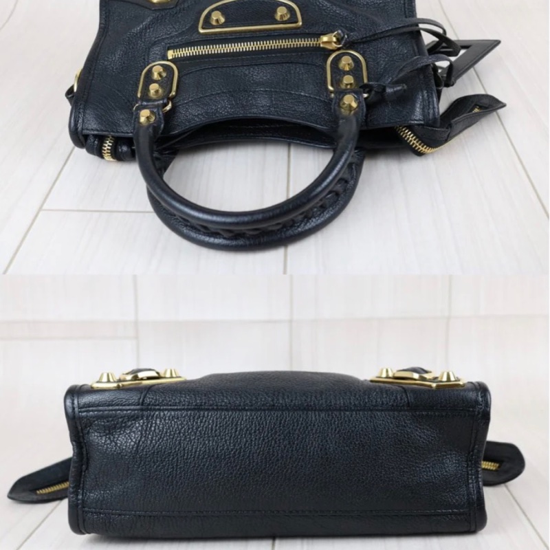 「JL精品代購」98新 Balenciaga 巴黎世家 經典機車包 黑金-5