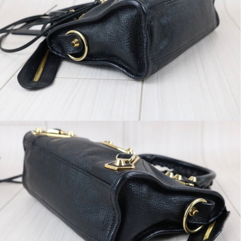 「JL精品代購」98新 Balenciaga 巴黎世家 經典機車包 黑金-6