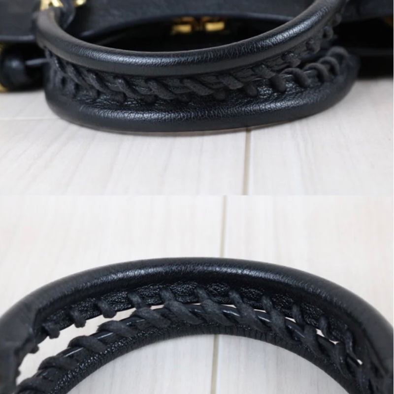 「JL精品代購」98新 Balenciaga 巴黎世家 經典機車包 黑金-11