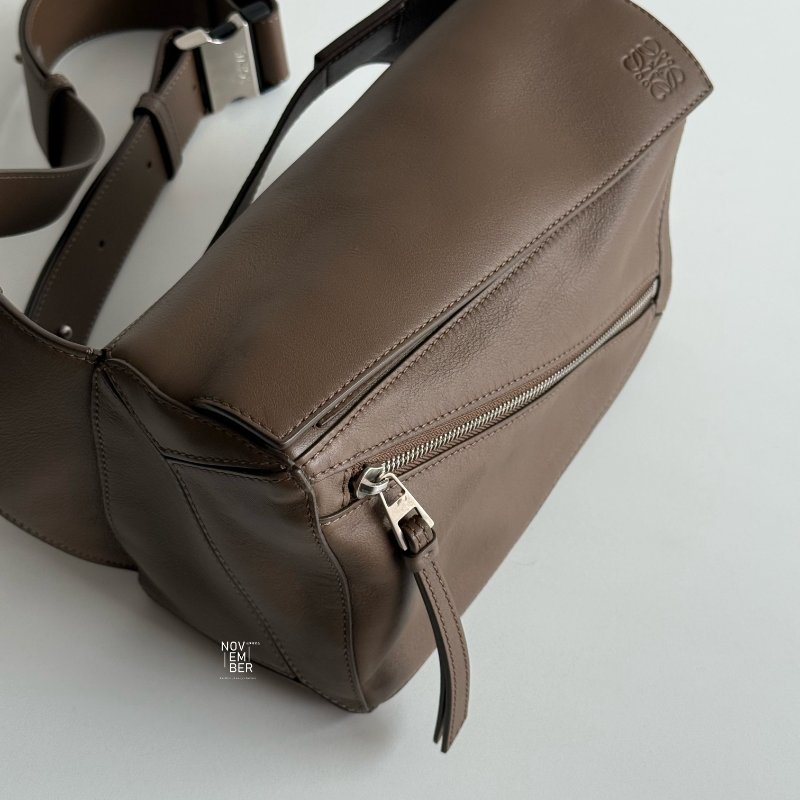 99新🆕 有購證 Loewe 羅意威 Bumbag腰包 深棕色銀釦-2