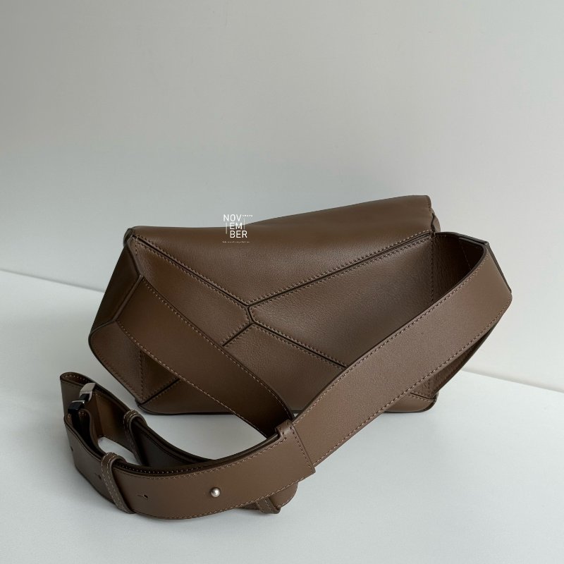 99新🆕 有購證 Loewe 羅意威 Bumbag腰包 深棕色銀釦-5