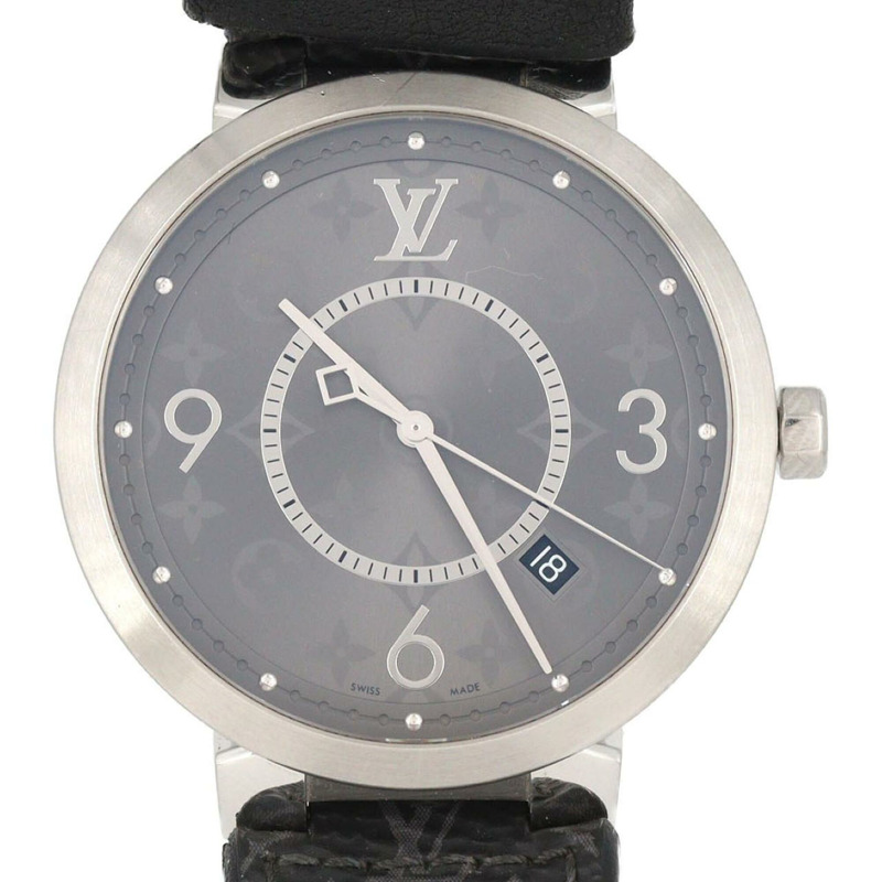 路易威登 Tambour Slim Monogram Q1DM0 SS 石英腕錶-0