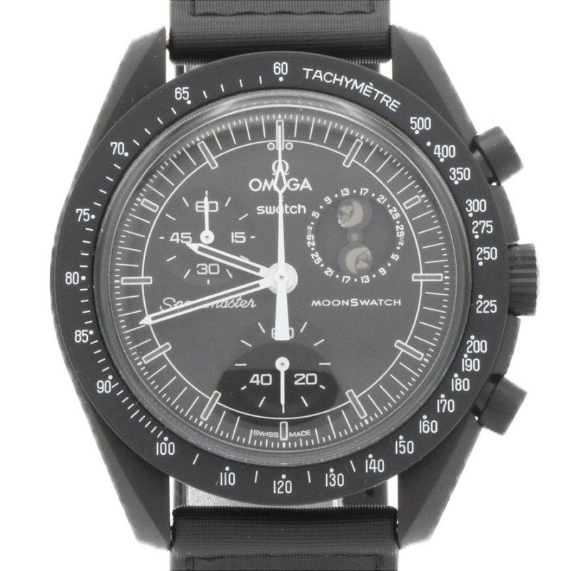 Swatch x Omega 月相任務史努比 SO33B700 生物陶瓷石英錶-0