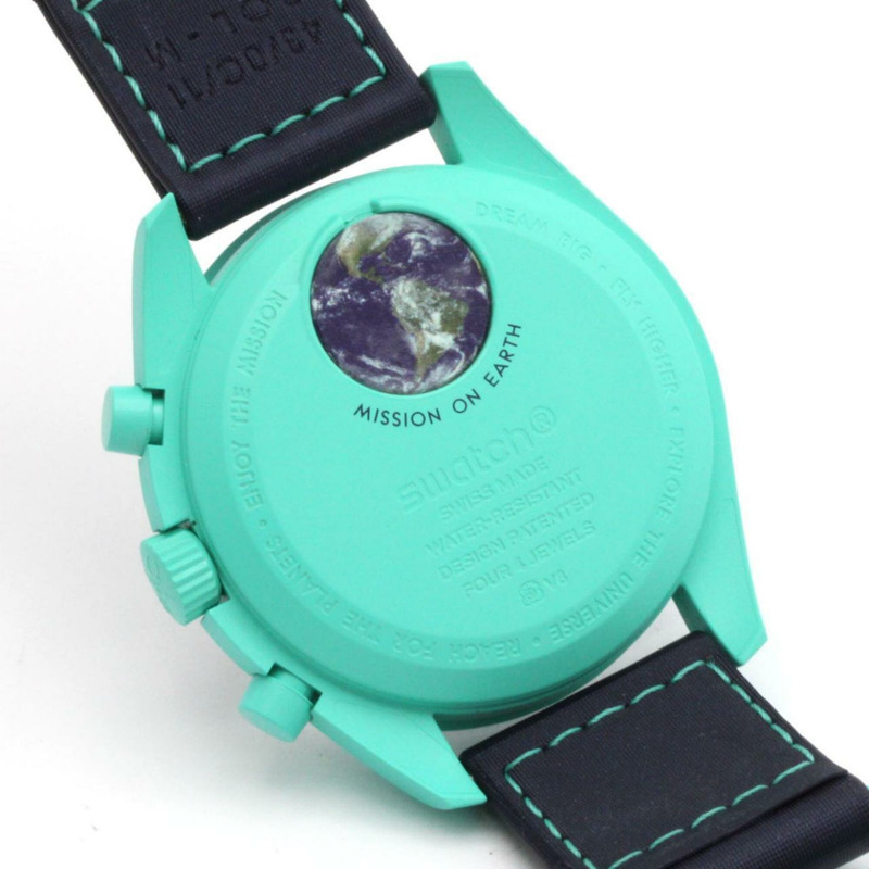 Swatch x Omega 地球任務極光 S033L103 生物陶瓷石英錶-6