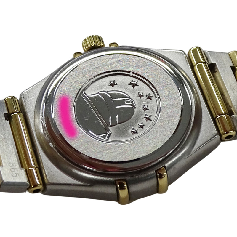 歐米茄星座系列迷你1267.15女錶，品牌名稱，鑲鑽，石英機芯，不銹鋼(SS)/黃金(YG)組合，全條錶帶-5