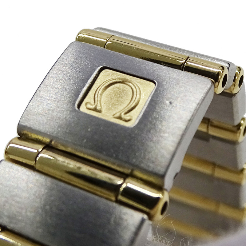 歐米茄星座系列迷你1267.15女錶，品牌名稱，鑲鑽，石英機芯，不銹鋼(SS)/黃金(YG)組合，全條錶帶-10