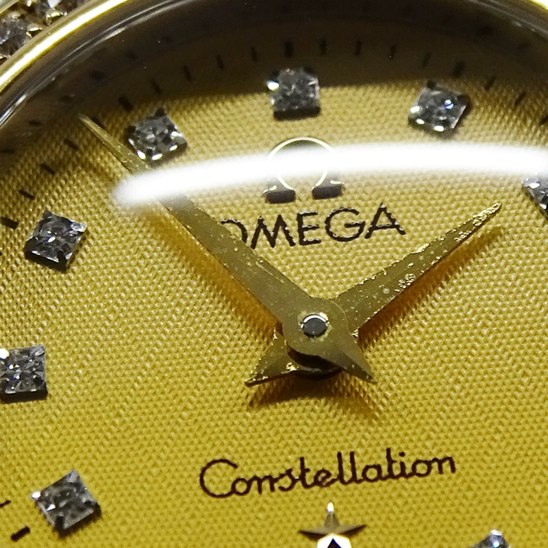 歐米茄星座系列迷你1267.15女錶，品牌名稱，鑲鑽，石英機芯，不銹鋼(SS)/黃金(YG)組合，全條錶帶-12