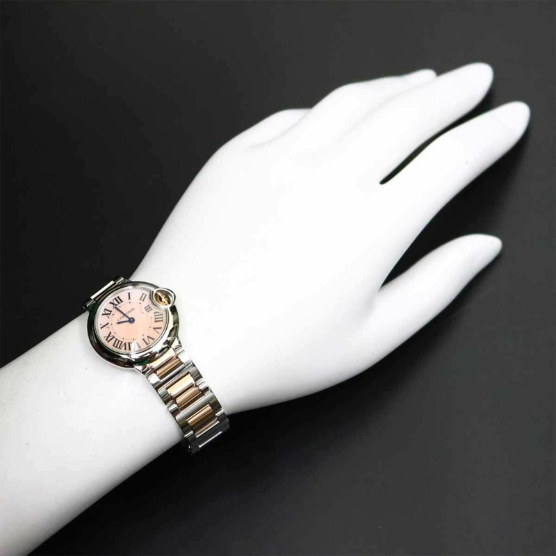 卡地亞 Ballon Bleu SM 28毫米雙色 W6920034 女士腕錶 粉紅錶殼 PG 鍍金 石英-4