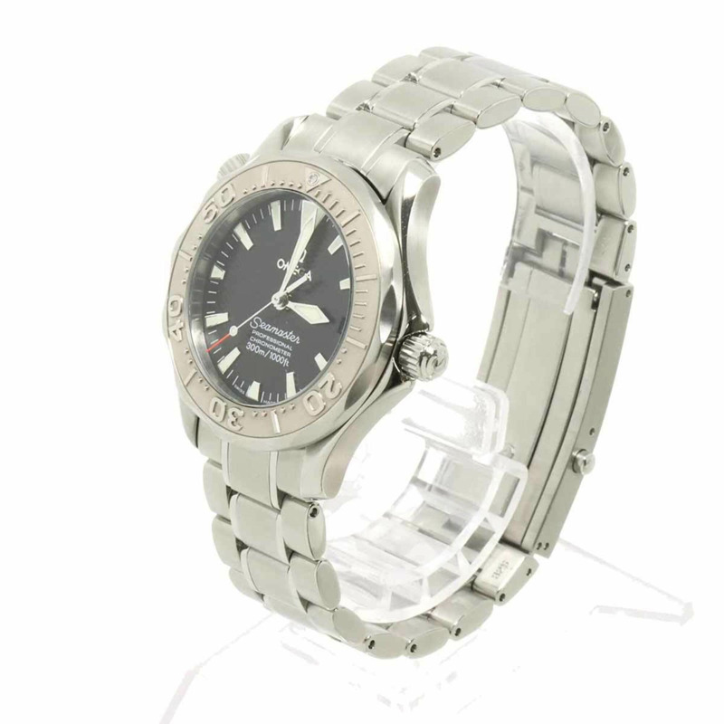 歐米茄海馬300雙色2236 50男童腕錶，日期顯示，黑色白金錶圈，自動上鍊機芯-1