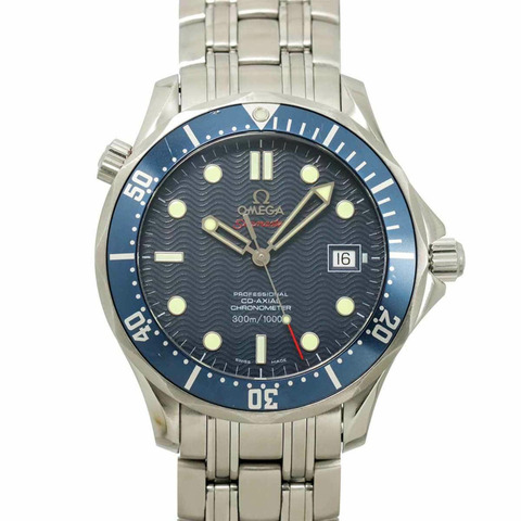 歐米茄海馬系列專業300公尺同軸天文台認證腕錶222080，男士腕錶，日期顯示，海軍藍，自動上鍊機芯