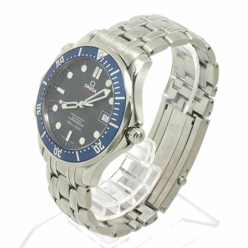 歐米茄海馬系列專業300公尺同軸天文台認證腕錶222080，男士腕錶，日期顯示，海軍藍，自動上鍊機芯-2