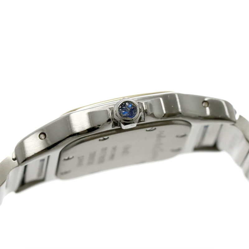 卡地亞 Santos Galbee SM W20012C4 雙色女錶，象牙色及18K黃金，石英錶-4