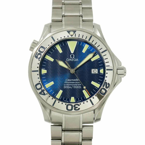 歐米茄海馬系列專業潛水錶300 2255 80 男士腕錶，日期顯示，藍色錶盤，自動機械機芯