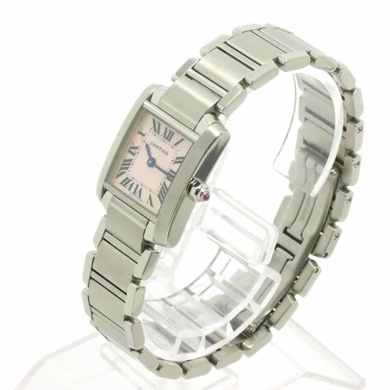 卡地亞 Tank Française SM W51028Q3 女士腕錶，粉紅錶殼，石英錶-2