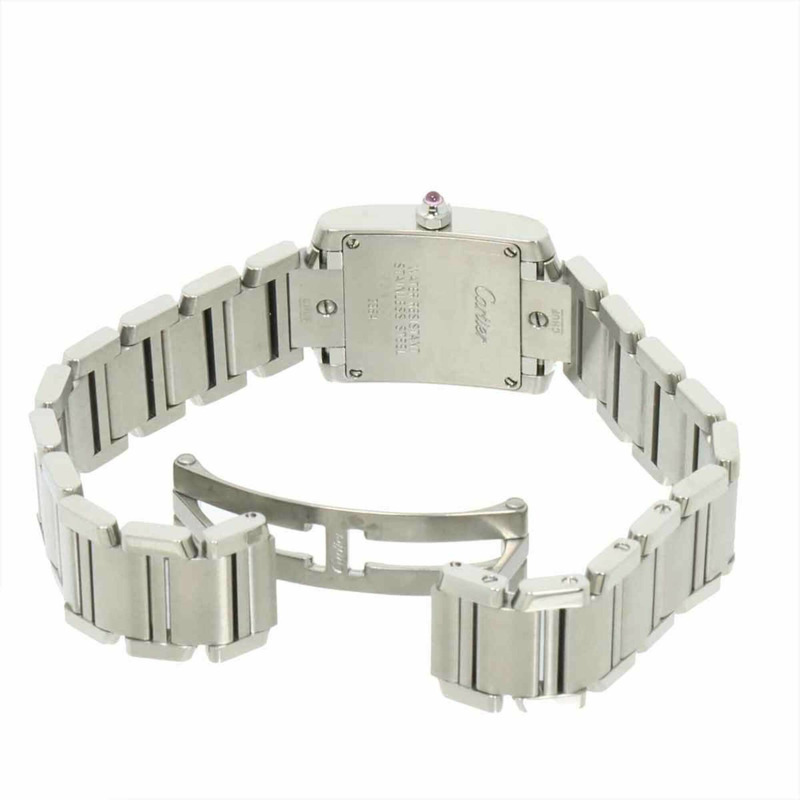 卡地亞 Tank Française SM W51028Q3 女士腕錶，粉紅錶殼，石英錶-4