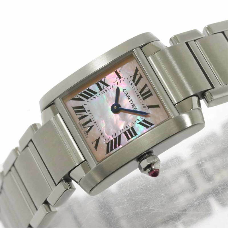 卡地亞 Tank Française SM W51028Q3 女士腕錶，粉紅錶殼，石英錶-7