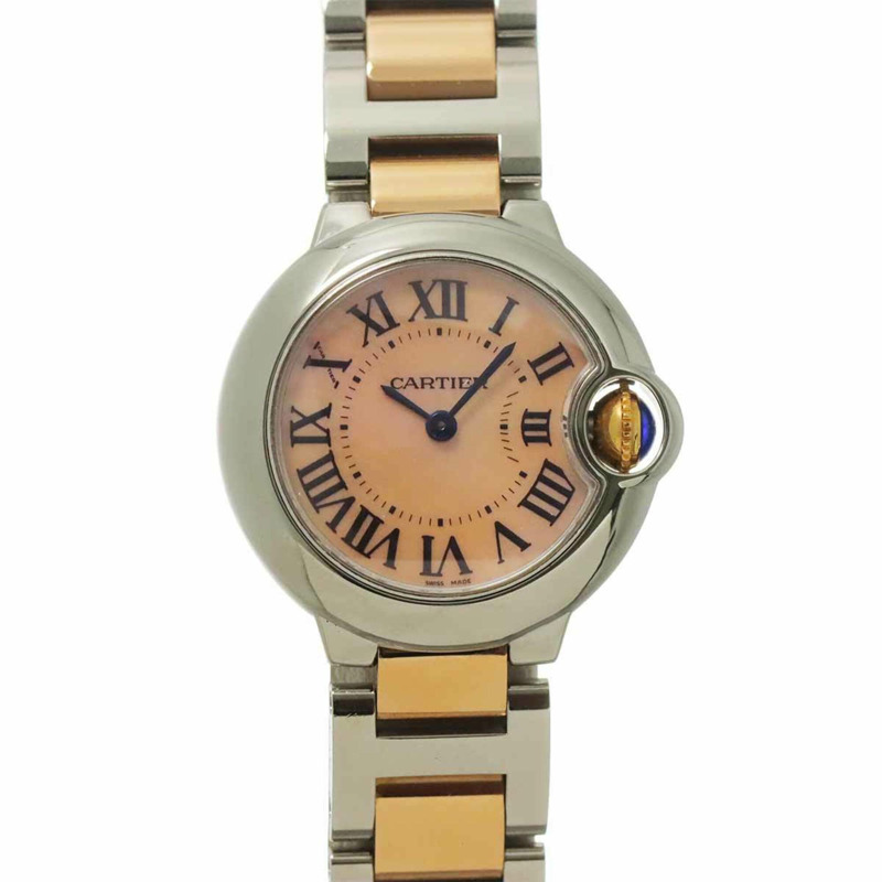 卡地亞 Ballon Bleu SM 28毫米雙色 W6920034 女士腕錶 粉紅錶殼 PG 鍍金 石英-0