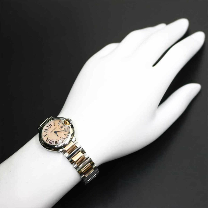 卡地亞 Ballon Bleu SM 28毫米雙色 W6920034 女士腕錶 粉紅錶殼 PG 鍍金 石英-3