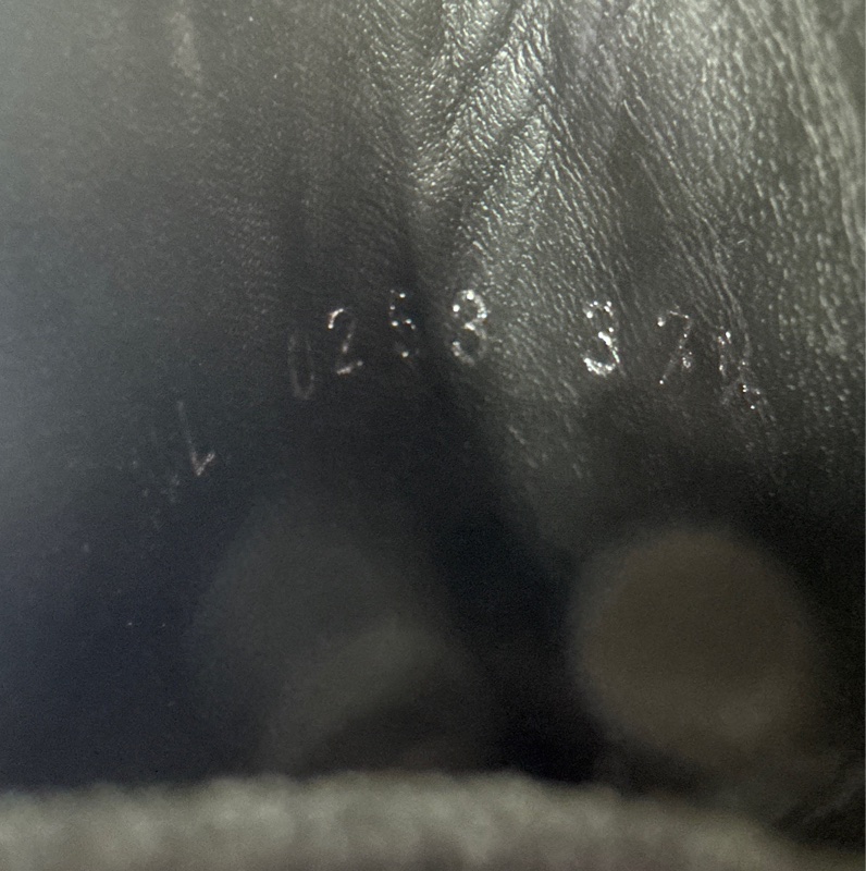 LouisVuitton經典黑色牛皮拼老花粗跟中筒靴 塵袋+有盒子/ 37.5-5