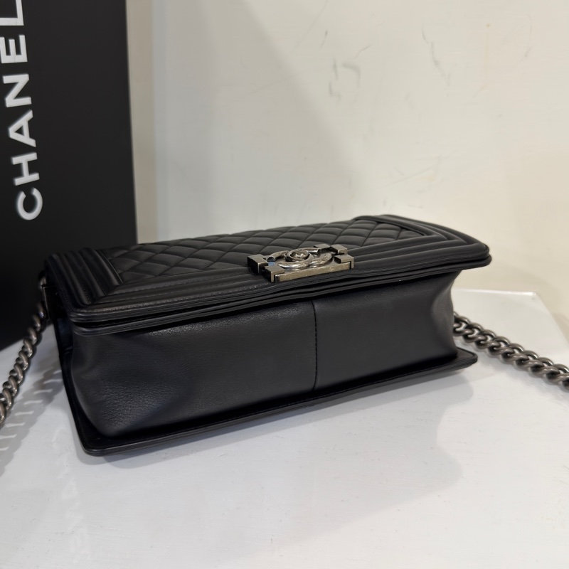 香奈兒黑銀Leboy25中號鏈條包 #9新閒置 #全配🈶購證-4