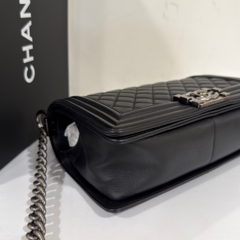 香奈兒黑銀Leboy25中號鏈條包 #9新閒置 #全配🈶購證-5