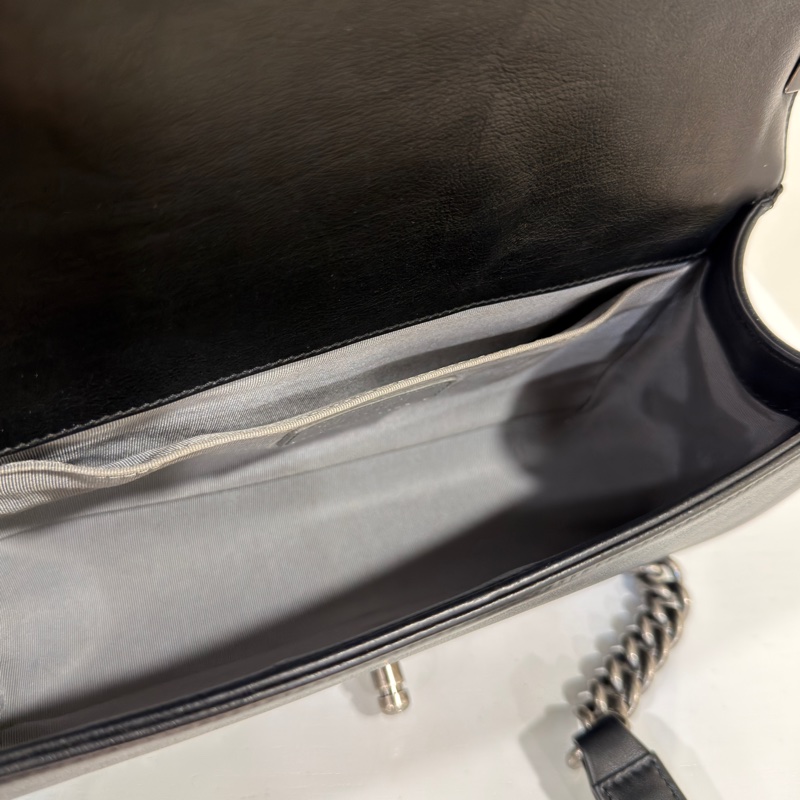 香奈兒黑銀Leboy25中號鏈條包 #9新閒置 #全配🈶購證-8