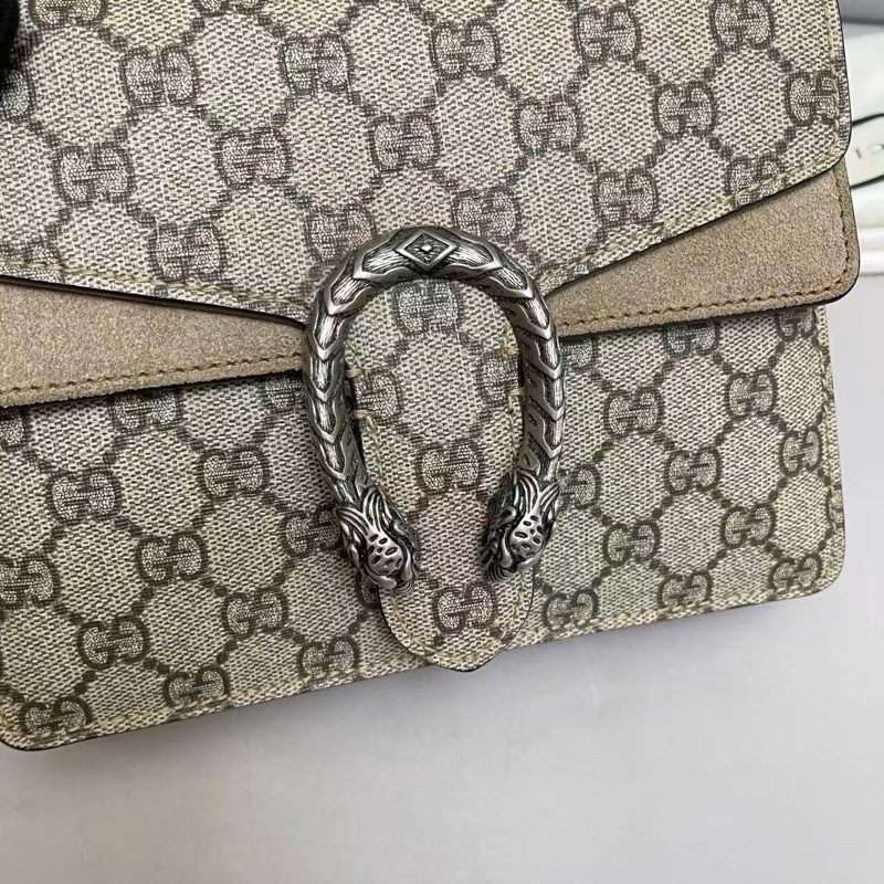 Gucci 古馳 酒神 老花卡其鏈條包 小號-5