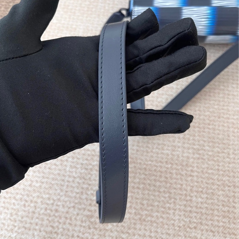 【LV】白藍黑拼色棋盤格Steamer-1