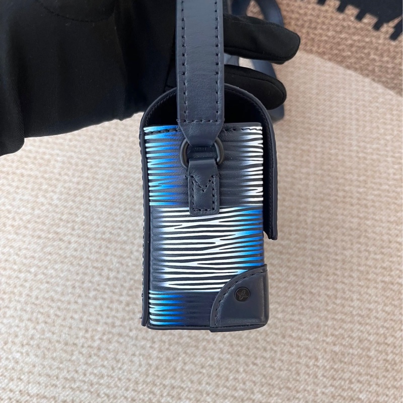 【LV】白藍黑拼色棋盤格Steamer-3