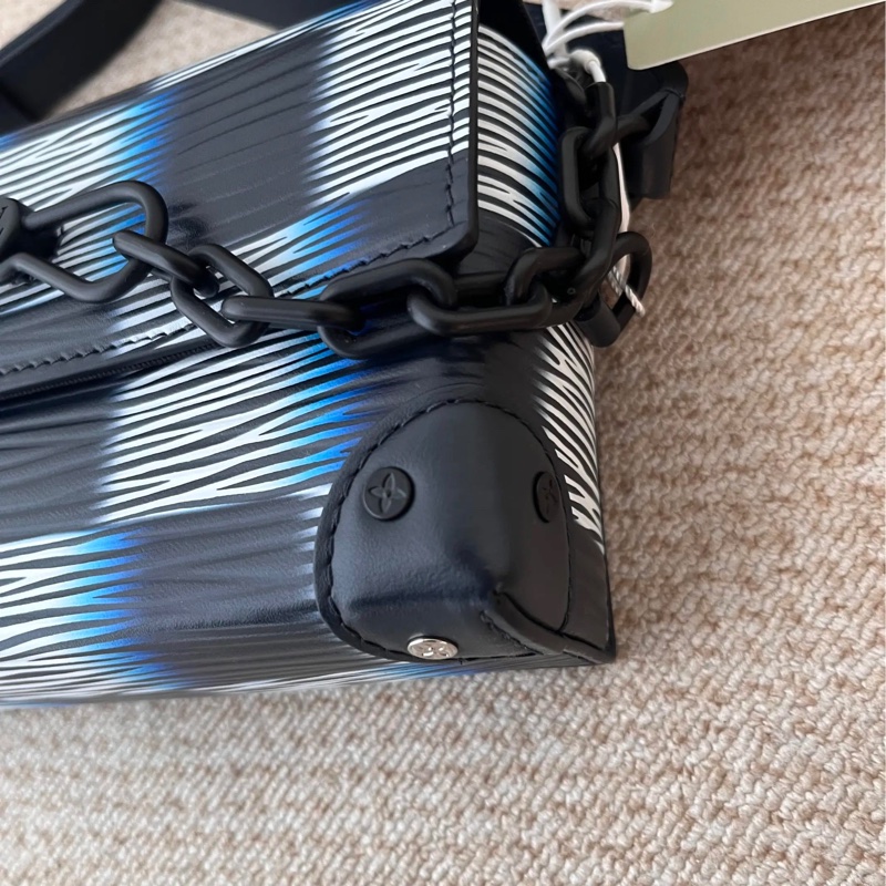 【LV】白藍黑拼色棋盤格Steamer-5