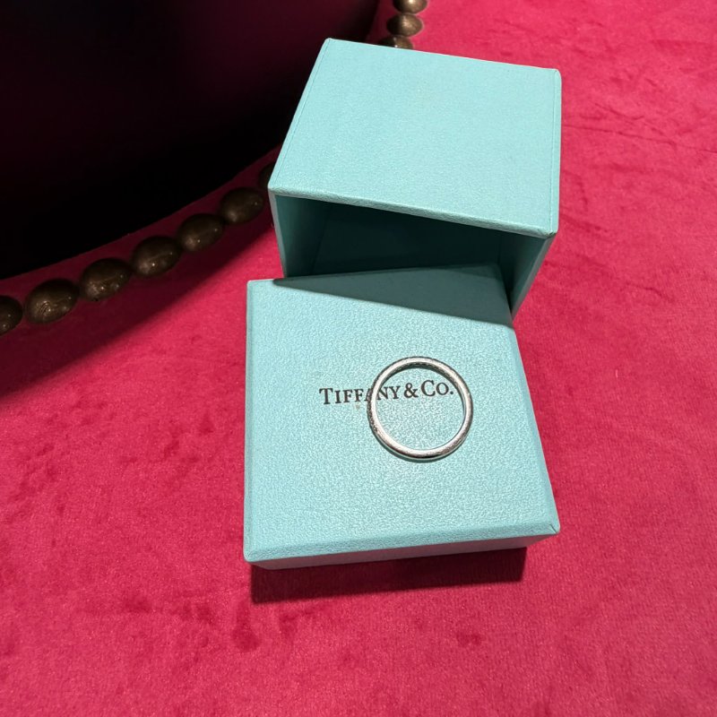 TIFFANY&CO 柏金PT950排鑽戒指 12號-3