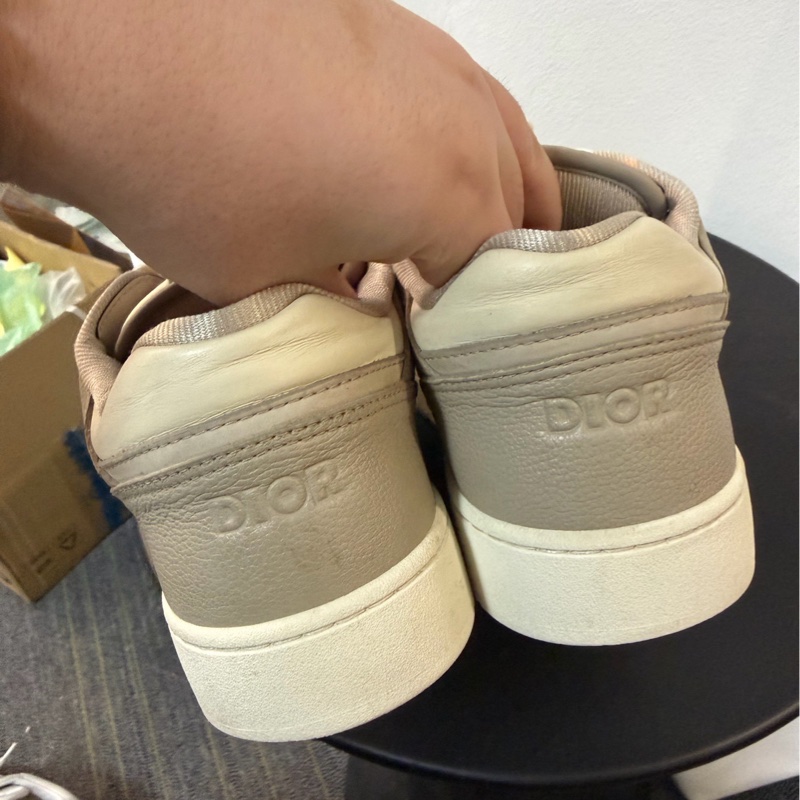 98新 DIOR迪奧 B27 Uptown 牛皮革棉 圓頭系帶 低幫 板鞋 男女同款 米色 40.5碼-2