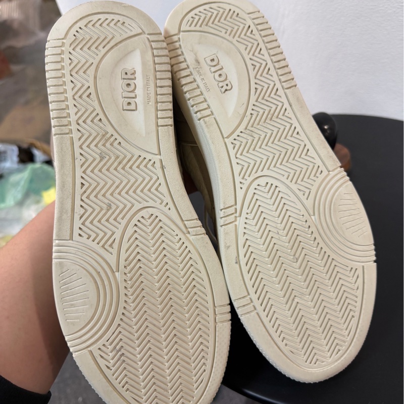 98新 DIOR迪奧 B27 Uptown 牛皮革棉 圓頭系帶 低幫 板鞋 男女同款 米色 40.5碼-3