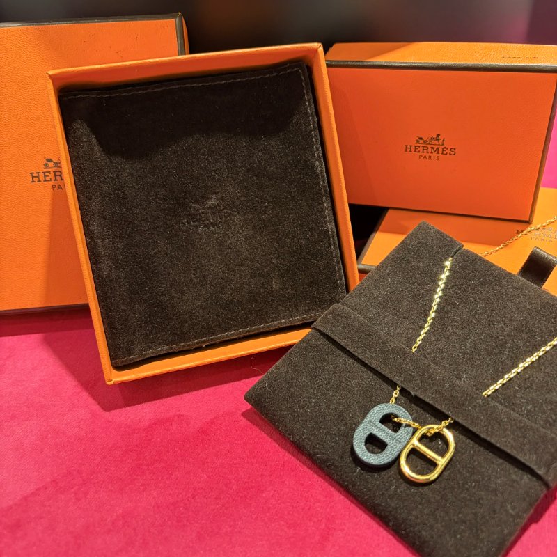 HERMES 雙豬鼻項鍊-1