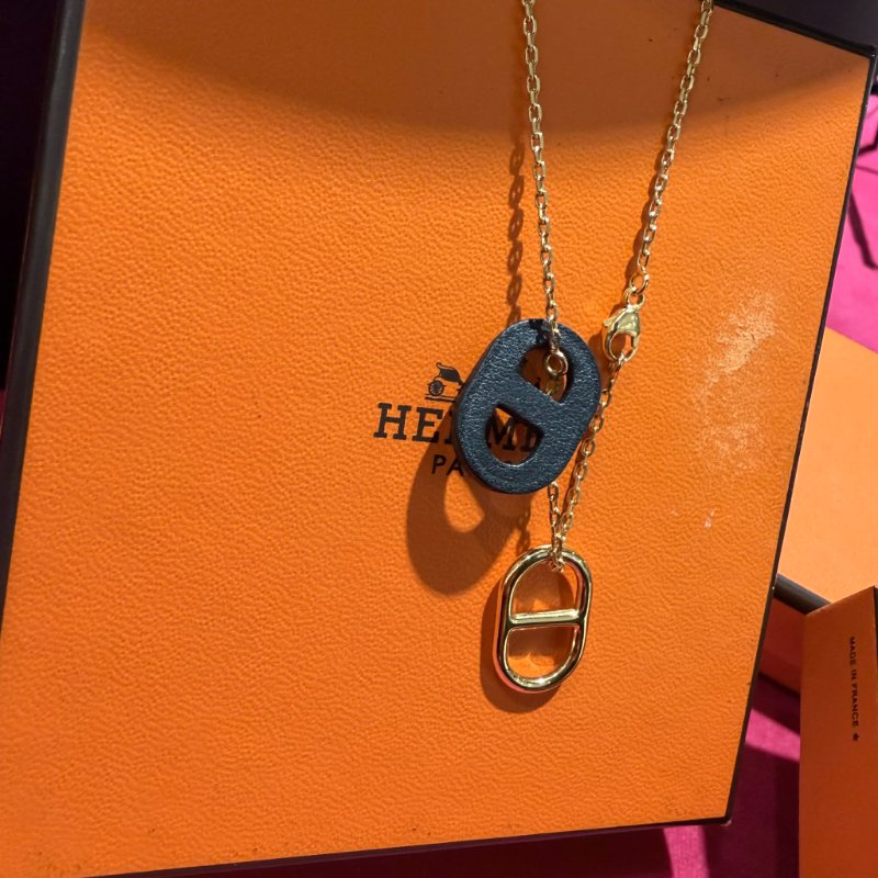 HERMES 雙豬鼻項鍊-3